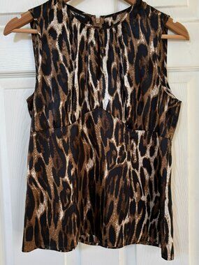 NWOT Jones New York Sleeveless Fitted Animal Print Blouse 6